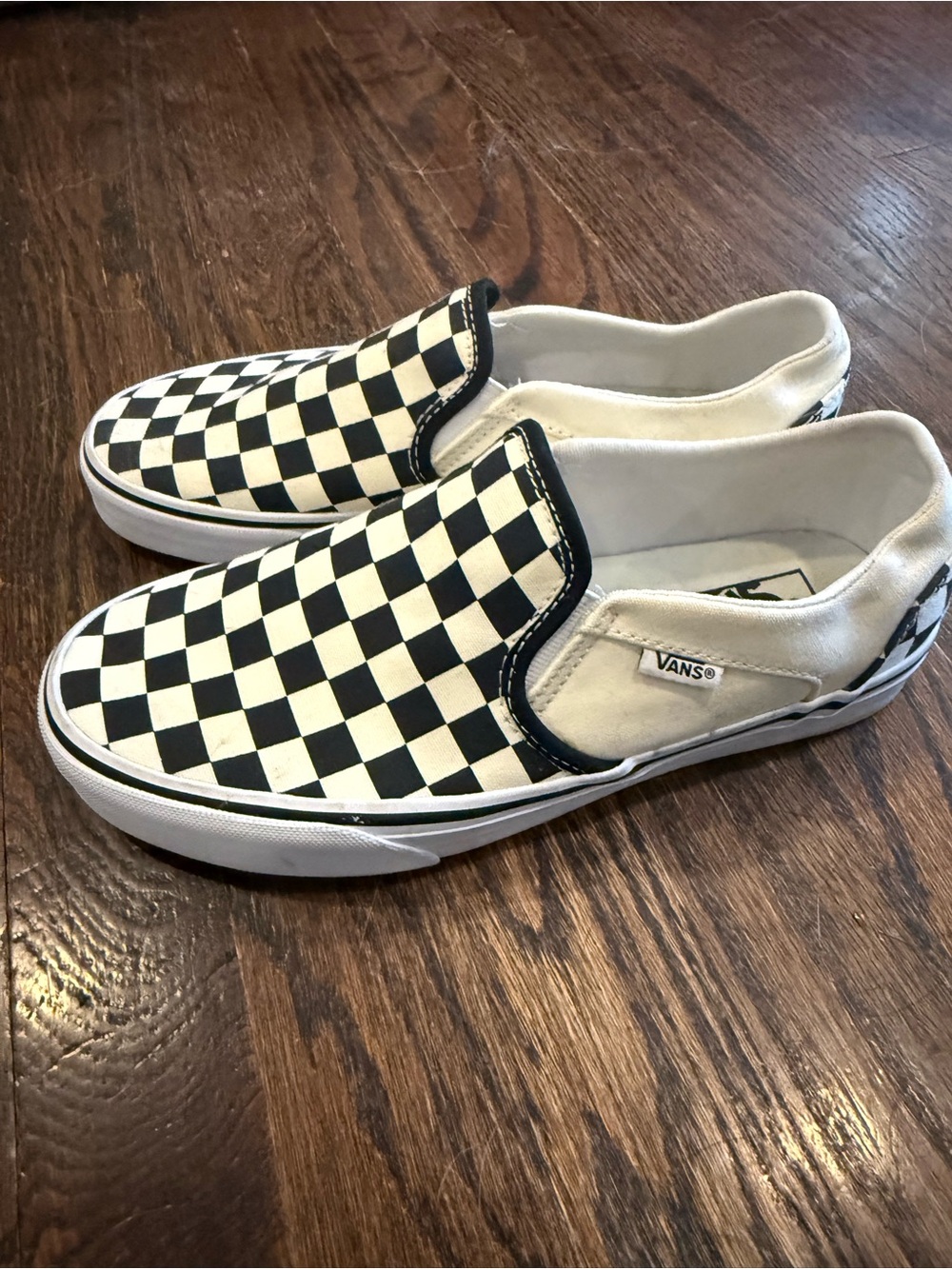 Vans Slip-On Checkerboard Sneakers - Black & White